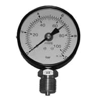 1/2" Manometer, 80 mm, 0-0.6 bar
