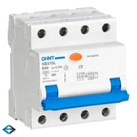 Kombiafbryder RCBO CHINT, 3P+N, B karakteristik, 40A, 30mA, 6kA