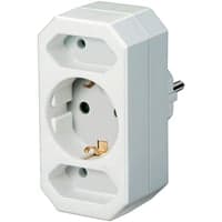 Brennenstuhl strmskinne, 1x CEE 7/4 (Schuko), 2x IEC 60906-1 (Europlug), CEE 7/7 tilslutning, brnebeskyttelse, hvid