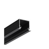 2m aluprofil LINEA-IN20 EE7F/U7, sort anodiseret, indbygget, LED skinne