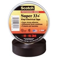 3M - Scotch Super 33+ tape, PVC, 19 mm, sort, 20 meter