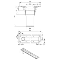 Baderumsrende Waterline, 700 mm, lodret udlb 50 mm, til vinyl - BLCHER