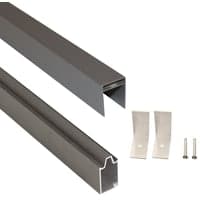 NSH Royal top-/bundskinne-st, sort aluminium