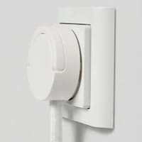 Flad stikprop vinkel, schuko mini, hvid - Elworks