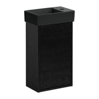 Gustavsberg Artic S mbelst, 36cm vask, hh tv mat sort/sort askefiner