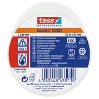Isoleringstape tesa 53988, PVC, 19 mm x 20 meter, hvid