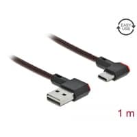 Easy-USB 2.0 kabel, Type-A til USB Type-C, vinklet venstre/hjre, 1m - Delock