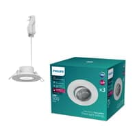 Philips Cilantro indbygningsspot, StepDim, 2700K, 500lm, hvid (mat) - 3 pak