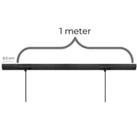Square lampeskinne til loft til nedhngte lamper (pendler), til 1 lampe, endetilslutning, sort, 1 meter