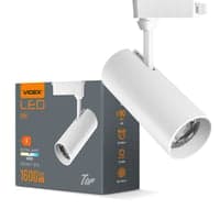 20W 1-faset RA90 Tor skinnespot, 1600 lumen, 36 spredning, 4000K, IP20, hvid - 1F2W