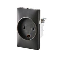 FESH SWITCH Curveline stikkontakt med jord, 1 modul, koksgr