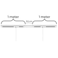 Square lampeskinne til loft til nedhngte lamper (pendler), til 3 lamper, midtertilslutning, hvid, 2 meter