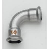 15 mm TURBO Inox bjning, 90, muffe/muffe
