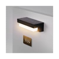 Solcelle CCT vglampe, IP54, 3 lyskulrer, sort, firkantet, skumringssensor