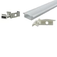 Alu profil 1 hvid til indbygning, 23,2 x 8 mm, max. 12 mm LED strip