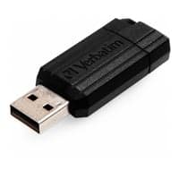 USB Drive 2.0 Pinstripe, 128GB, Sort - Verbatim