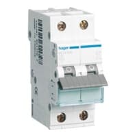 Hager MCN automatsikring, C, 16A, 1P+N, 6kA, 2 modul