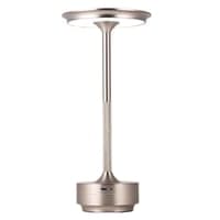 Opladelig LED bordlampe, slv, med touch-dmpning, CCT og IP20