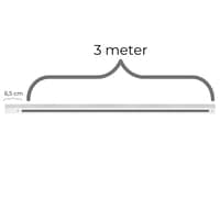 Square lysskinne til spots, komplet skinnest, endetilslutning, 3 meter, hvid