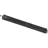Brennenstuhl Premium-Line - Stikdse med 12 udtag, m/jord og 3 meter ledning m. stikprop, sort