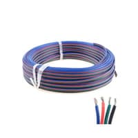 RGB kabel, 12-24V, 4x0,5 mm, metervare (minimum 5 meter)