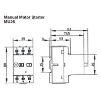 Benedict Hndbetjent motorvrn MU25, 1,6-2,5A, 690V, 45x80x83mm, gr