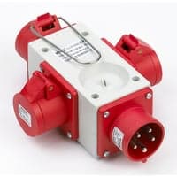Kompaktforgrener, 5P, 16A, 400V, 3 x CEE 5P 16A 400V udgange