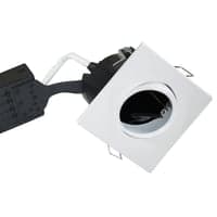 Uni Install indbygningsspot, firkantet, GU10, inkl. LED-pre (Nordtronic / CRI>90 Value / 4,8W / 400lm / 36 / 3000K / G / dmpbar), hvid - Nordtronic